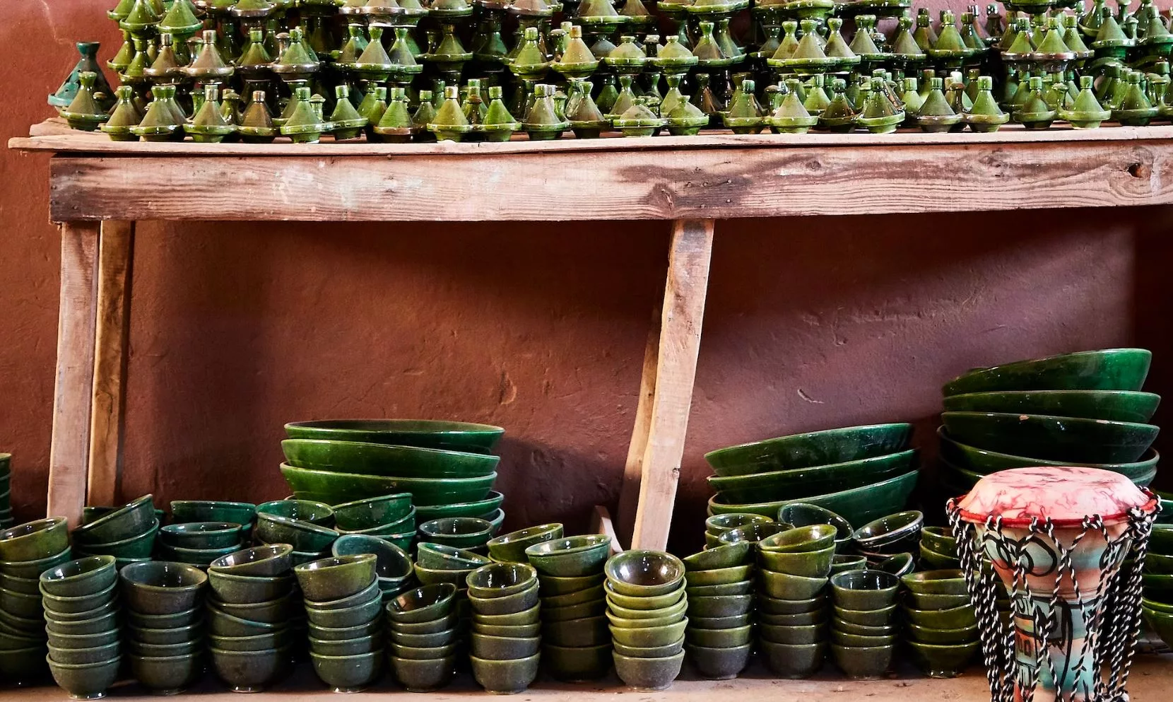 Poterie verte de Tamegroute : La céramique ethnique et bohème